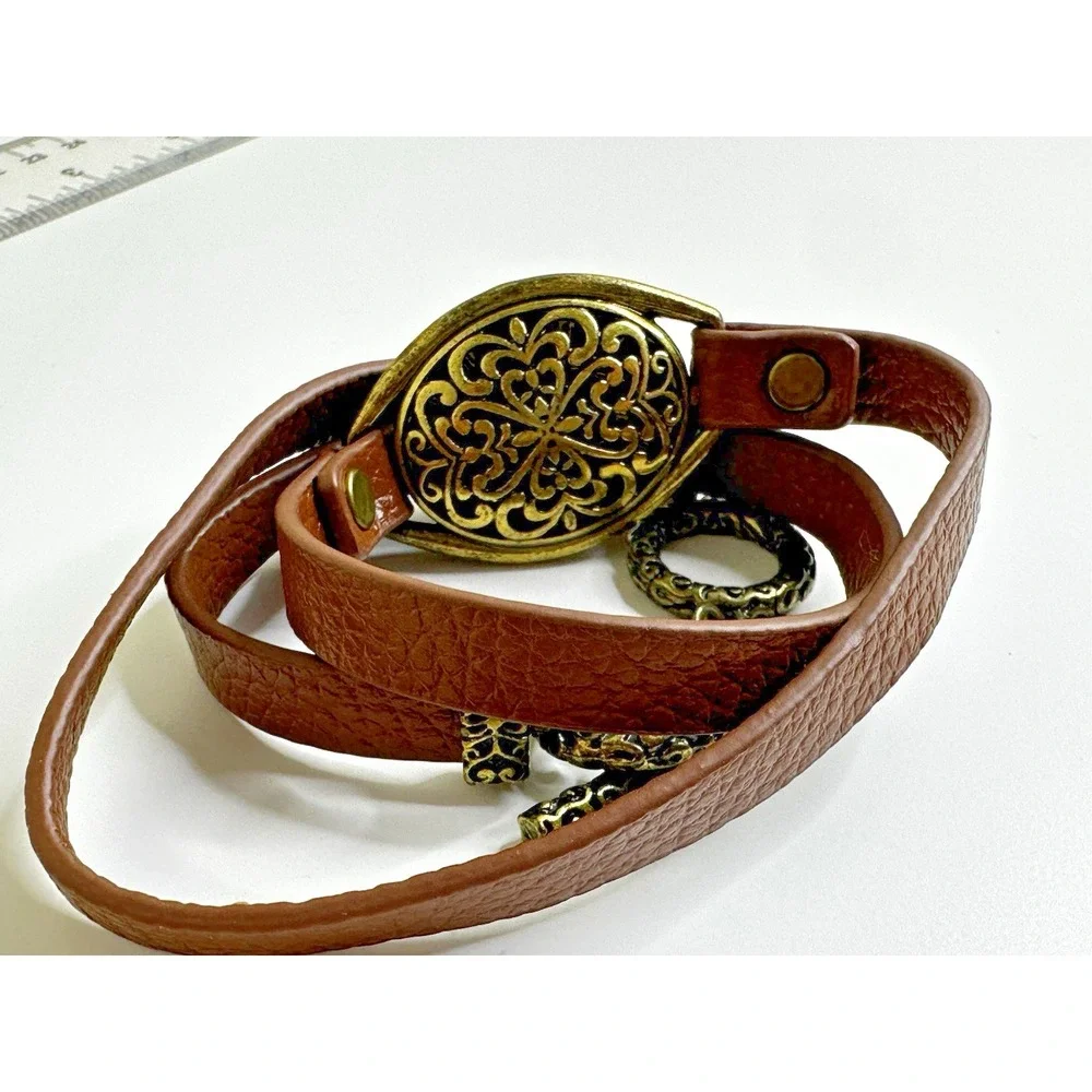 Premier Designs Desert Diva Wrap Bracelet Faux Turquoise Reversible Toggle